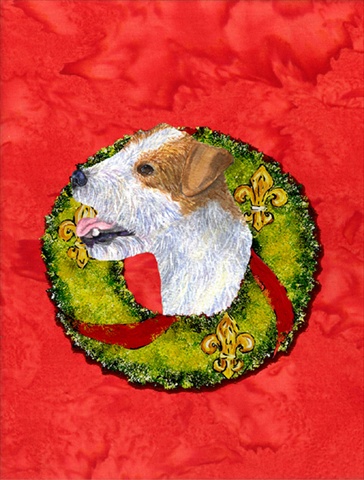 Jack Russell Terrier Flag Canvas House Size