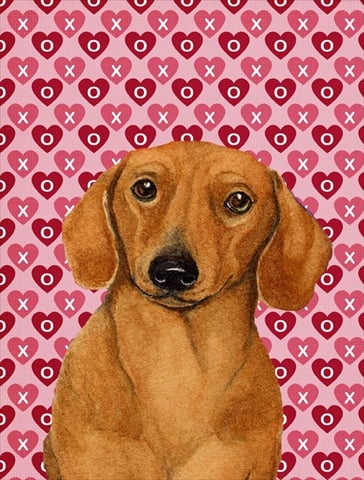 Dachshund Hearts Love Valentines Day Flag