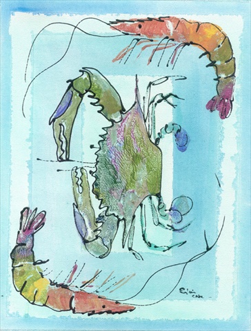 11 x 15 in. Crab Flag Garden Size
