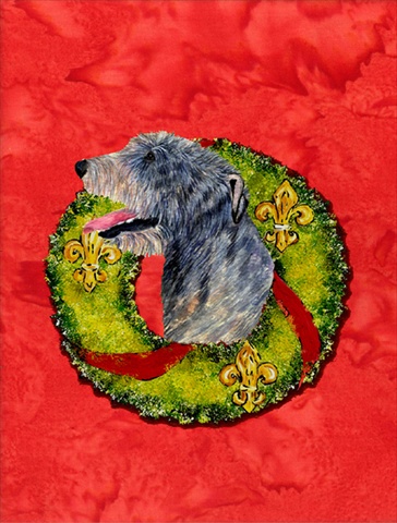 Irish Wolfhound Flag Garden Size