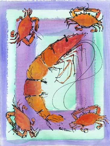11 x 15 in. Crab Flag Garden Size