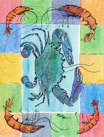 11 x 15 in. Crab Flag Garden Size