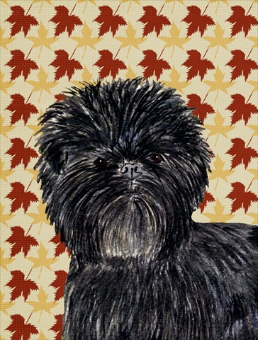 Affenpinscher Fall Leaves Portrait Flag Garden Size