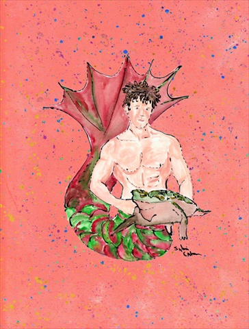 Merman Merman Flag Canvas House Size