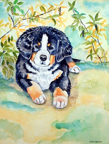 Bernese Mountain Dog Puppy Flag Canvas House Size