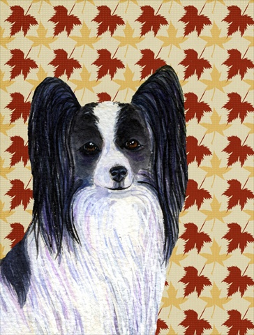15 x 15 in. Papillon Fall Leaves Portrait Flag Garden Size
