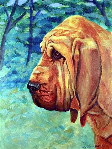 Bloodhound Thoughtful Flag Canvas House Size
