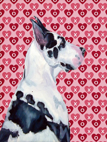 Great Dane Hearts Love Valentines Day Flag Canvas House Size