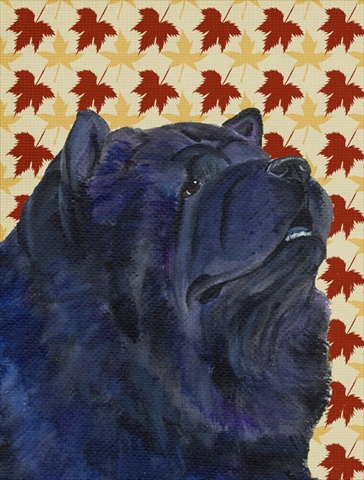Chow Chow Fall Leaves Portrait Flag Canvas House Size