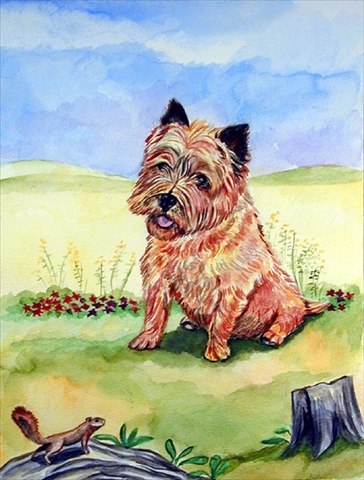 Cairn Terrier And The Chipmunk Flag Canvas House Size