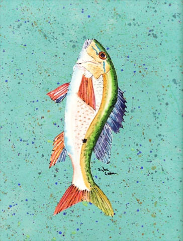 28 x 40 in. Fish Mutton Snapper Flag Canvas House Size