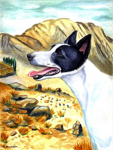 Canaan Dog Flag Canvas House Size