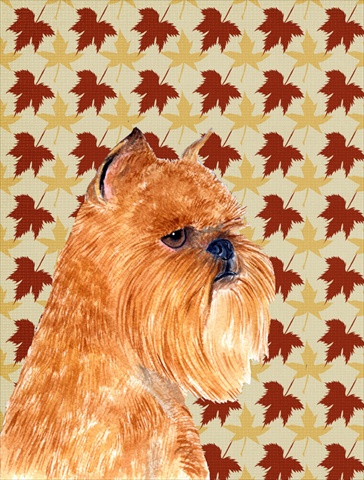 15 x 15 in. Brussels Griffon Fall Leaves Portrait Flag Garden Size