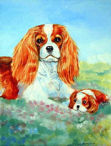 Cavalier Spaniel Mommas Love Flag Canvas House Size