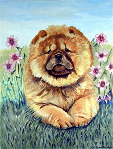 Chow Chow Flag Canvas House Size