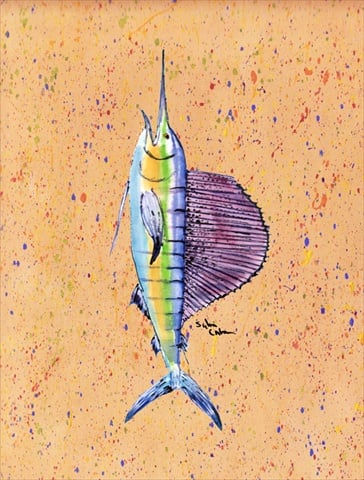 Fish Sailfish Flag Canvas House Size