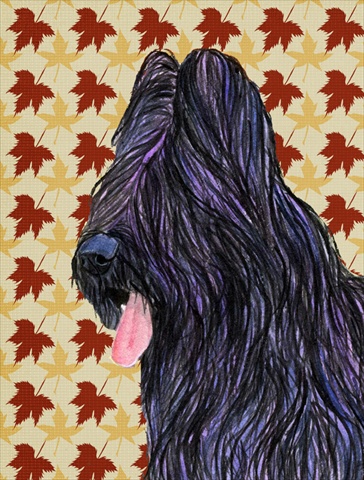 Briard Fall Leaves Portrait Flag Canvas House Size