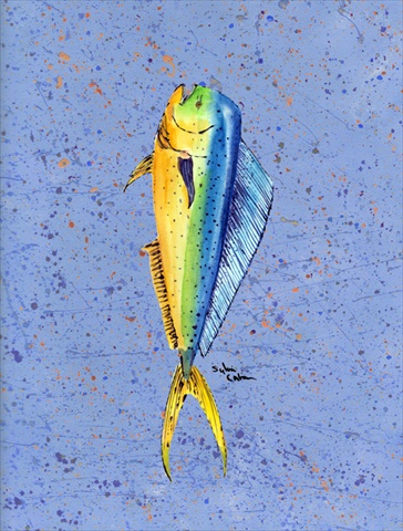 28 x 40 in. Fish Dolphin Flag Canvas House Size