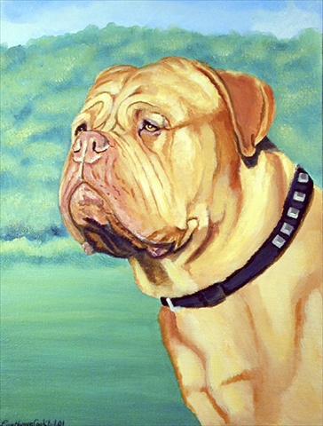 28 x 40 in. Dogue De Bordeaux Flag Canvas House Size