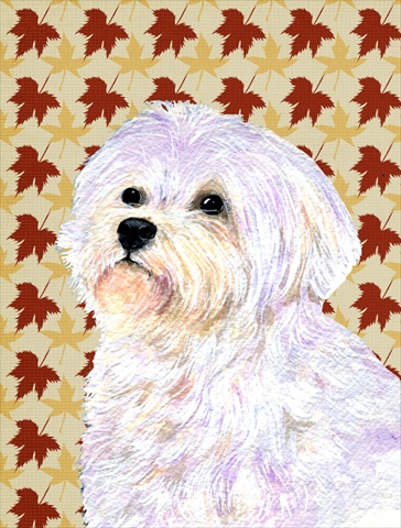 Maltese Fall Leaves Portrait Flag Canvas House Size