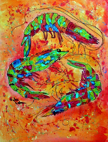 Shrimp Flag Canvas House Size
