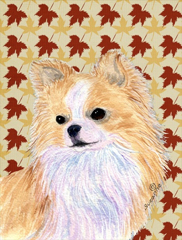 Chihuahua Fall Leaves Portrait Flag Canvas House Size