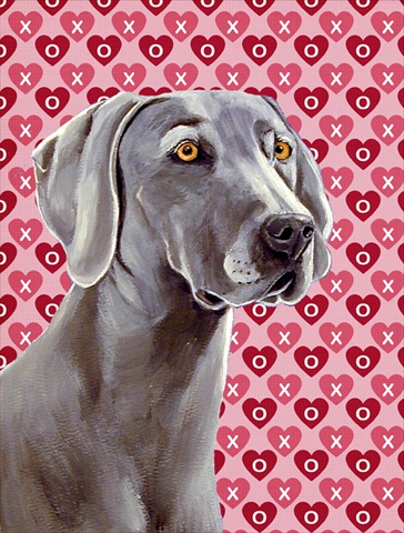 Weimaraner Hearts Love Valentines Day Flag Canvas House Size
