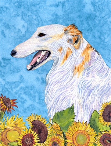 Borzoi Flag Canvas House Size 28 x 40 in.