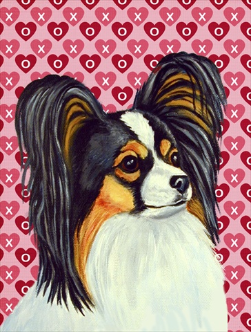 Papillon Hearts Love Valentines Day Flag Canvas House Size
