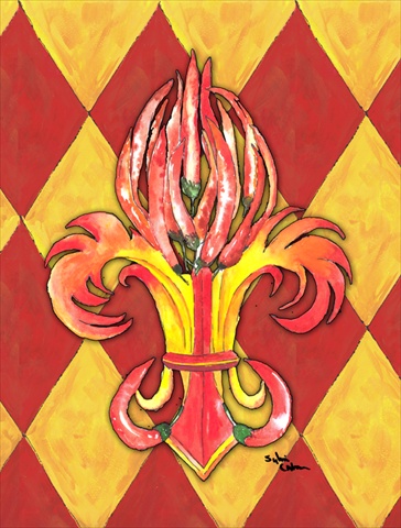 Hot Peppers Flag Canvas House Size