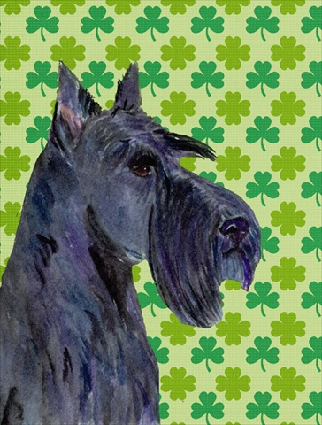 Scottish Terrier St. Patricks Day Shamrock Portrait Flag Canvas House Size