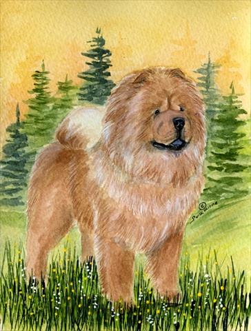 Chow Chow Flag Canvas House Size