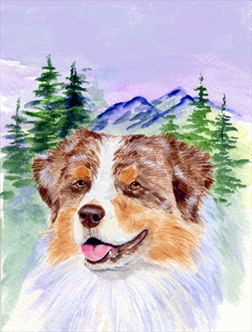 Australian Shepherd Flag Canvas House Size