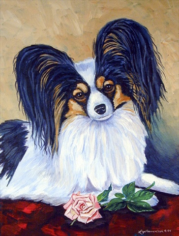 28 x 40 in. Papillon A Rose For You Flag Canvas House Size