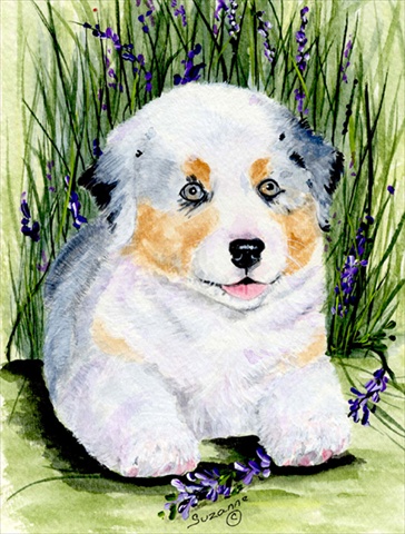 28 x 40 in. Australian Shepherd Flag Canvas House Size