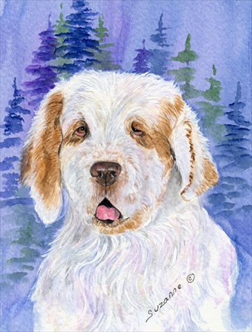 28 x 40 in. Clumber Spaniel Flag Canvas House Size
