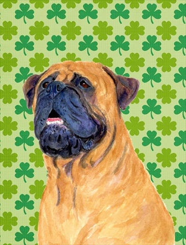 Mastiff St. Patricks Day Shamrock Portrait Flag Canvas House Size