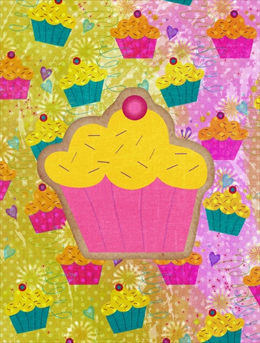 11 x 15 in. Cupcake Flag Garden Size