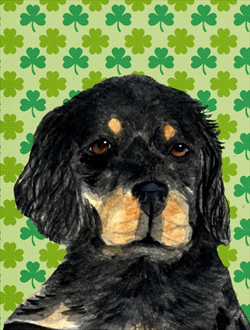 Gordon Setter St. Patricks Day Shamrock Portrait Flag Canvas House Size