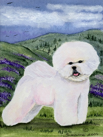 Bichon Frise Flag Canvas House Size