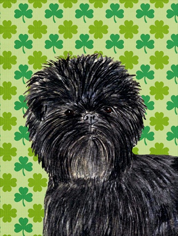 Affenpinscher St. Patricks Day Shamrock Flag Canvas House Size