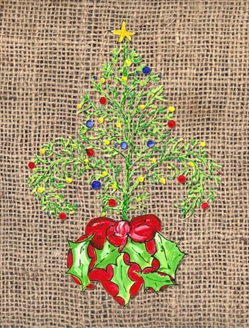 Christmas Tree Fleur de lis Flag Garden Size