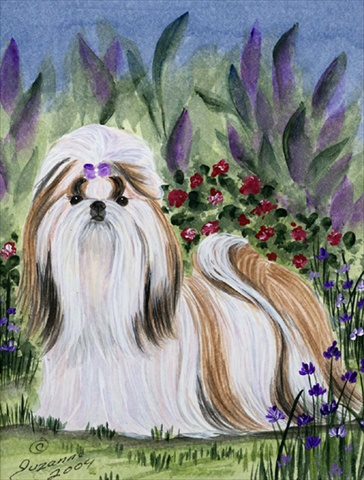 Shih Tzu Flag Canvas House Size