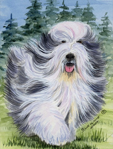 Bearded Collie Flag Garden Size