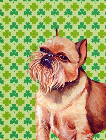 Brussels Griffon St. Patricks Day Shamrock Portrait Flag Garden Size