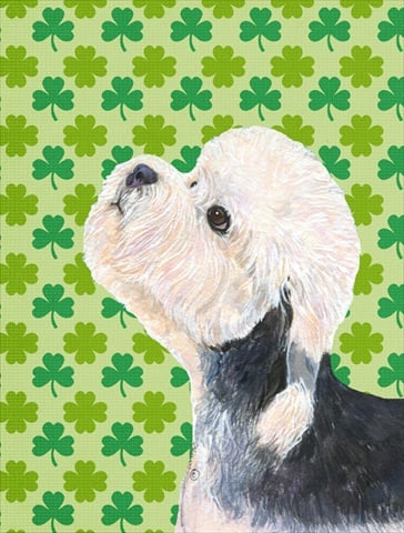Dandie Dinmont Terrier St. Patricks Day Shamrock Flag Garden Size