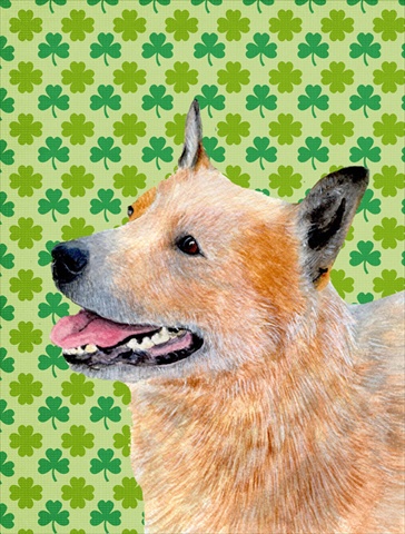 Australian Cattle Dog St. Patricks Day Shamrock Flag Garden Size