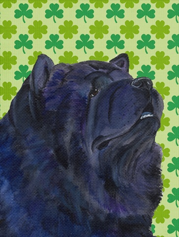 Chow Chow St. Patricks Day Shamrock Portrait Flag Canvas House Size