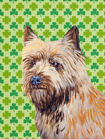 Cairn Terrier St. Patricks Day Shamrock Portrait Flag Garden Size