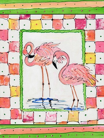 Flamingo Flag Canvas House Size